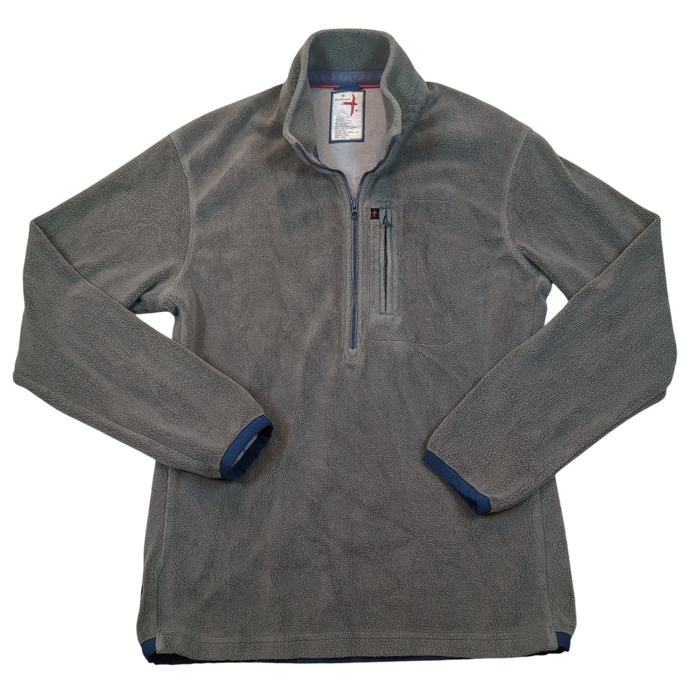 Relwen Quarter Zip Fleece‎ Pullover Mens Small Green Trim Pocket Swallow Hiking